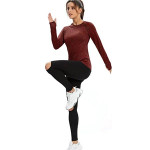 Thermal Long Sleeve Running Shirt Workout Tops Moisture Wicking Athletic Shirts with Thumb Holes