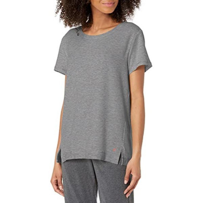 Solid French Terry Short Sleeve Lounge Tee Sleepwear